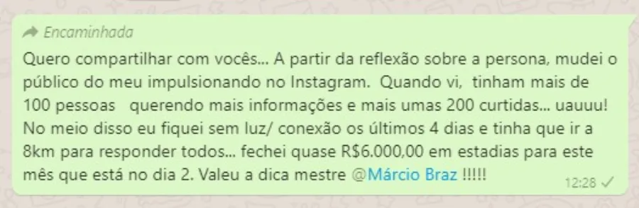 Print de aluna: fechou quase R$6.000 em estadias com o mês no dia 2